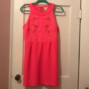 Esley hot pink embroidered sheath dress